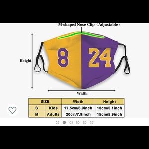 LAKERS MAMBA FOREVER FACE MASK #8 #24 KOBE BRYANT